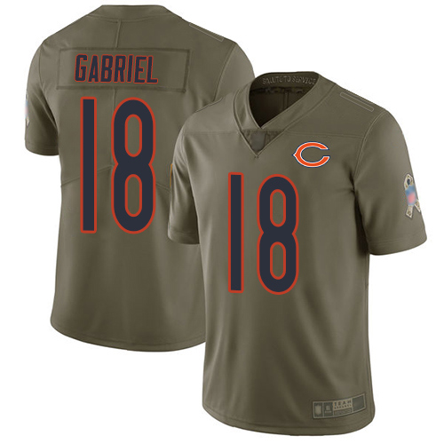 Chicago Bears Limited Olive Men Taylor Gabriel Jersey NFL Football #18 2017 Salute to Service->youth nfl jersey->Youth Jersey